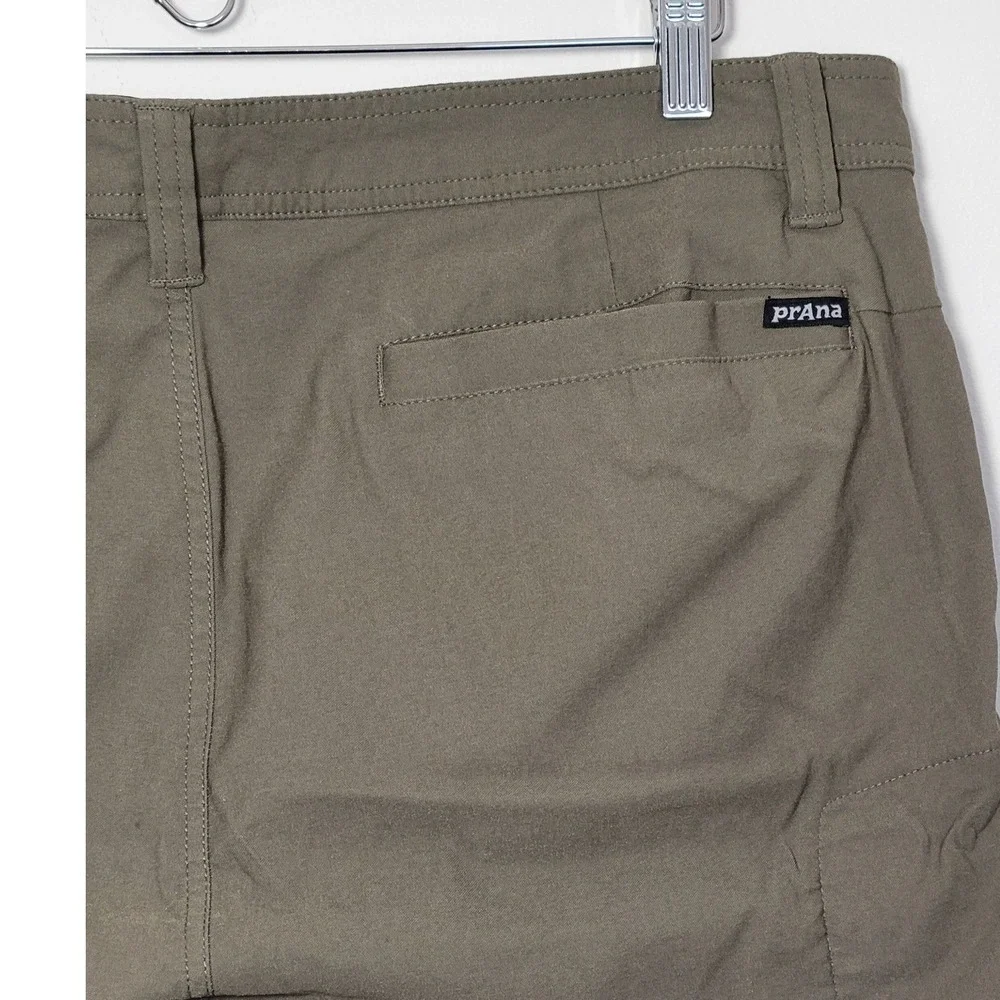 PrAna Men's Alameda Khaki Chino Shorts Size 38W 9 Inch Breathable UPF 50+ Travel